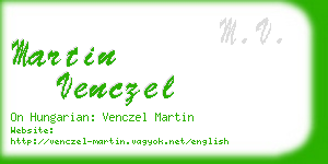 martin venczel business card